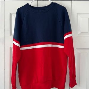 Red white and blue sweater